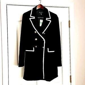 Beautiful INC double breastfed knit coat, black, sz L, NWT